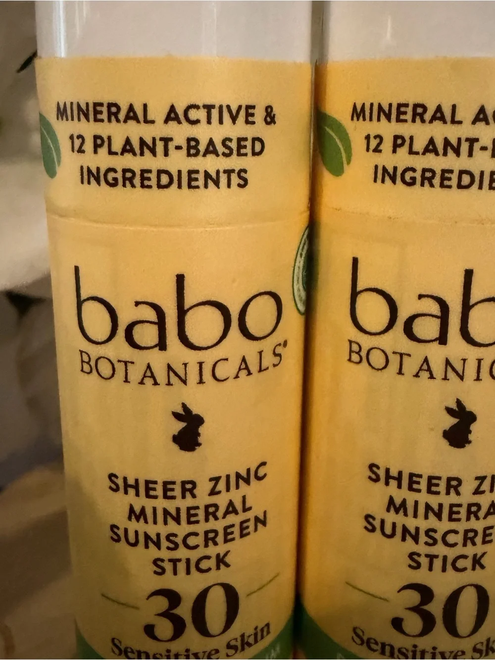 3x Babo Botanical Sheer Zinc Sensitive skin Mineral Sunscreen Stick SPF30 Vegan